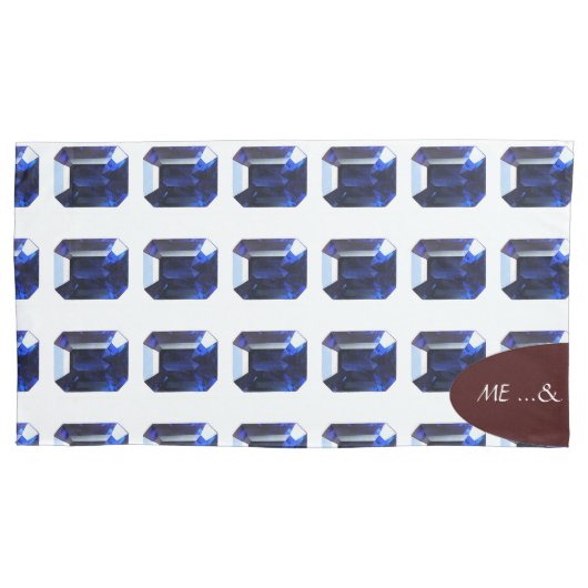 Rechthoekig saffier kussensloop (Voorkant-Links)