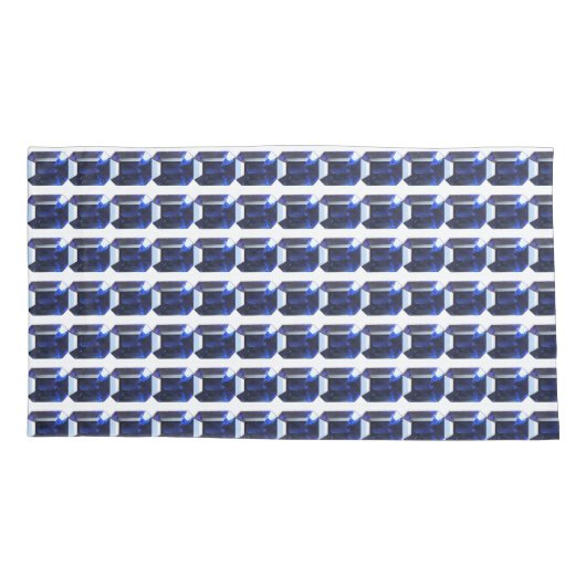 Rechthoekig saffier kussensloop (Achterkant-Links)