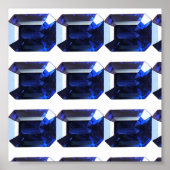 Rechthoekig saffier poster (Voorkant)