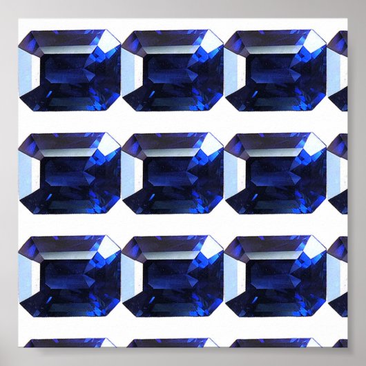 Rechthoekig saffier poster (Voorkant)