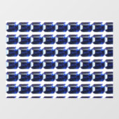 Rechthoekig saffier raamsticker (Vel)