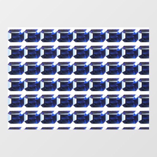 Rechthoekig saffier raamsticker (Vel)