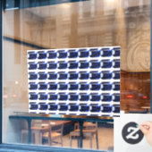 Rechthoekig saffier raamsticker (Cafe Raam)