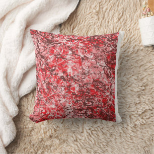 Rechthoekig textielontwerp met  rood, wit, kussen