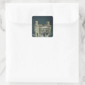 Rechthoekig 'vat' met menselijke gezichten vierkante sticker (Tas)