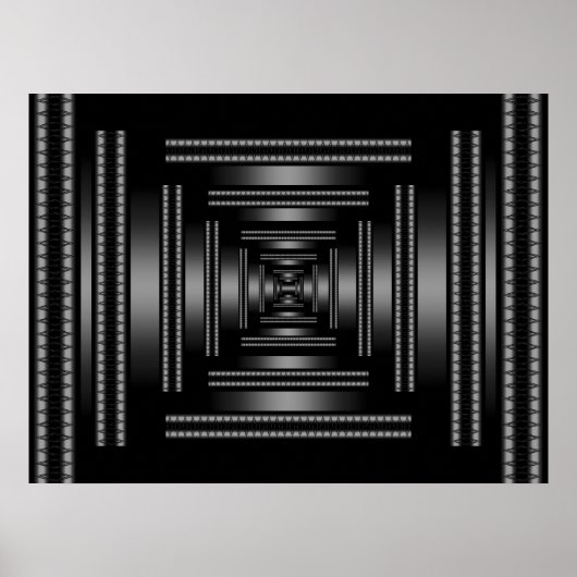 Rechthoekig zicht Zwart Abstracte Print (Voorkant)