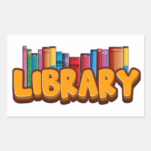 Rechthoekige bibliotheekSticker Sticker (Voorkant)