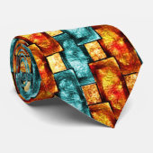 Rechthoekige borden, gekleurd, cyaan sinaasappel stropdas (Opgerold)