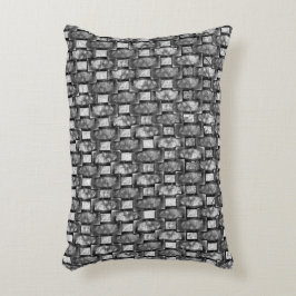 Rechthoekige borden, gekleurd, grijs accent kussen