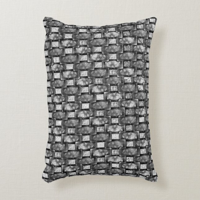 Rechthoekige borden, gekleurd, grijs accent kussen (Voorkant(Verticaal))