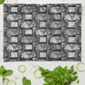 Rechthoekige borden, gekleurd, grijs theedoek (Gevouwen)