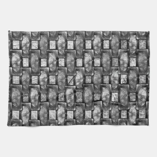 Rechthoekige borden, gekleurd, grijs theedoek (Horizontaal)