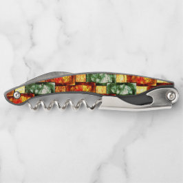 Rechthoekige borden, gekleurd, groen rood kurkentrekker