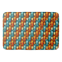 Rechthoekige borden, gekleurd, oranje cyaan badmat