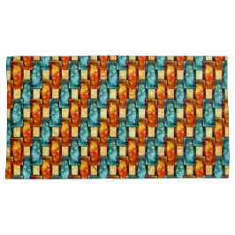 Rechthoekige borden, gekleurd, oranje cyaan kussensloop