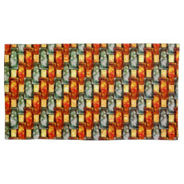 Rechthoekige borden, gekleurd, rood groen kussensloop