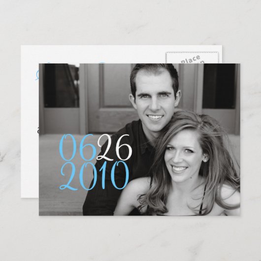 rechthoekige datum aankondigingskaart (Voorkant / Achterkant)