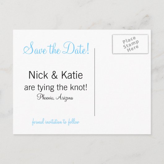 rechthoekige datum aankondigingskaart (Achterkant)