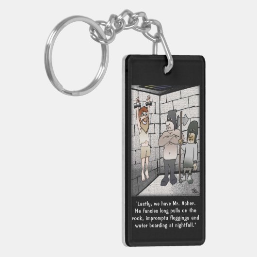 Rechthoekige foltering sleutelhanger (Voorkant Links)