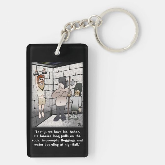 Rechthoekige foltering sleutelhanger (achterkant)