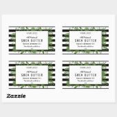 Rechthoekige groene botanische bladsticker sticker (Vel)