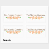 Rechthoekige logo-sticker met bloemen rechthoekige sticker (Vel)