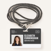 Rechthoekige Logo zurige foto-streepjescode-ID Hor Badge (Voorkant met draagriem)