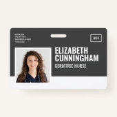 Rechthoekige Logo zurige foto-streepjescode-ID Hor Badge (Voorkant)