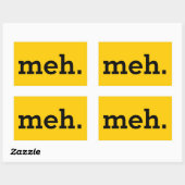 Rechthoekige "meh." Sticker. Blad van 4. Rechthoekige Sticker (Vel)