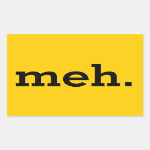 Rechthoekige "meh." Sticker. Blad van 4. Sticker