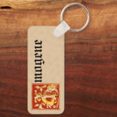 Rechthoekige mythische creaties decoratief kapitaa sleutelhanger (Achterkant)