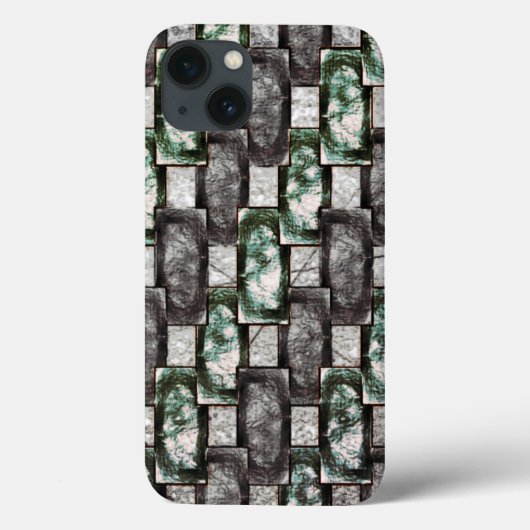 Rechthoekige pleisters, gekleurd, grijs groen Case-Mate iPhone case (Achterkant)