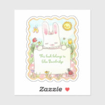 Rechthoekige roze konijnenboekplaat