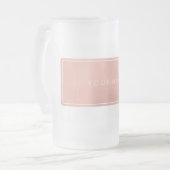 Rechthoekige roze roze goudpoeder matglas bierpul (Voorkant links)