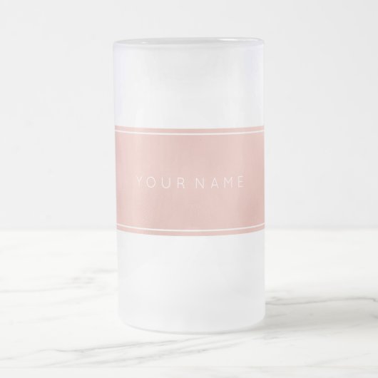 Rechthoekige roze roze goudpoeder matglas bierpul (Center)