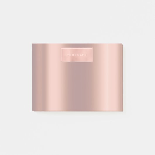 Rechthoekige roze roze goudpoeder Metallic Lux Post-it® Notes (Voorkant)