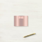 Rechthoekige roze roze goudpoeder Metallic Lux Post-it® Notes (Op bureau)
