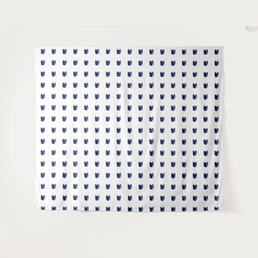 Rechthoekige saffier blauw wandkleed (Voorkant (horizontaal))