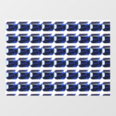 Rechthoekige saffierblauw raamsticker (Vel)
