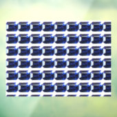 Rechthoekige saffierblauw raamsticker (Vel 3)