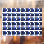 Rechthoekige saffierblauw raamsticker (Vel 2)