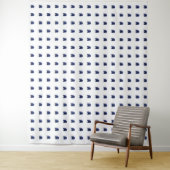 Rechthoekige saffierblauw wandkleed (In situ)