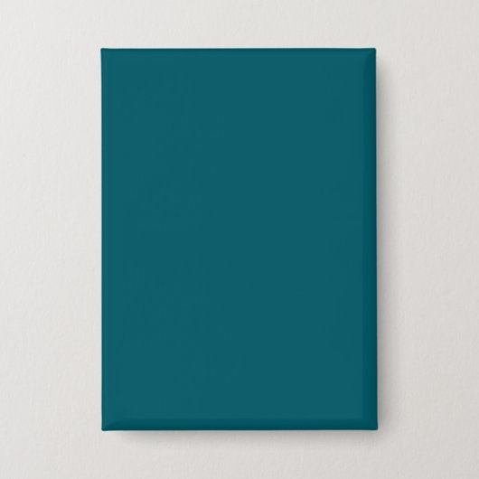 Rechthoekige speld badge set in effen turquoise button (Voorkant)