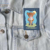 Rechthoekige speld met beer die ijs eet button (Insitu)