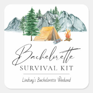 Rechthoekige sticker Bachelorette Survival Kit