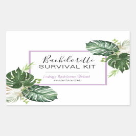 Rechthoekige sticker Bachelorette Survival Kit