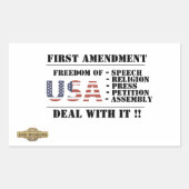 rechthoekige sticker "EERSTE WIJZIGING" (Voorkant)