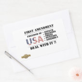 rechthoekige sticker "EERSTE WIJZIGING" (Envelop)