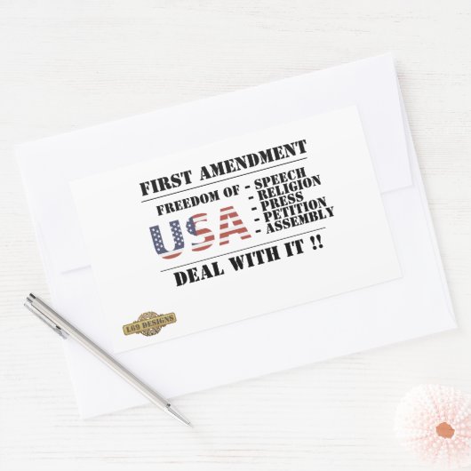 rechthoekige sticker "EERSTE WIJZIGING" (Envelop)