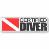 Rechthoekige Sticker gecertificeerde duiker (Voorkant)